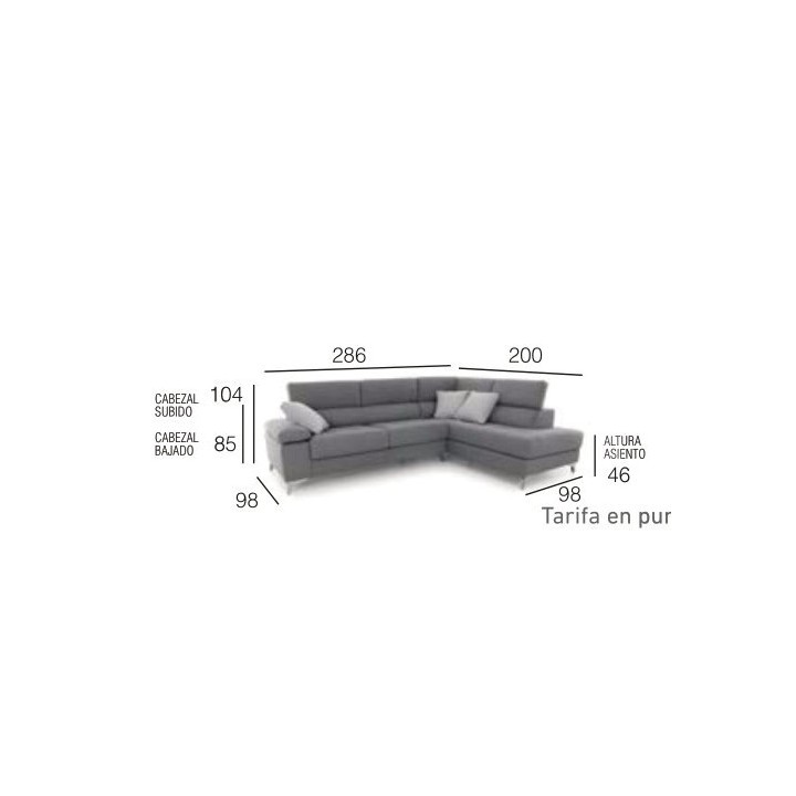 SOFA CHAISELONGUE RINCONERA POLO MAYOR TAPIZADOS