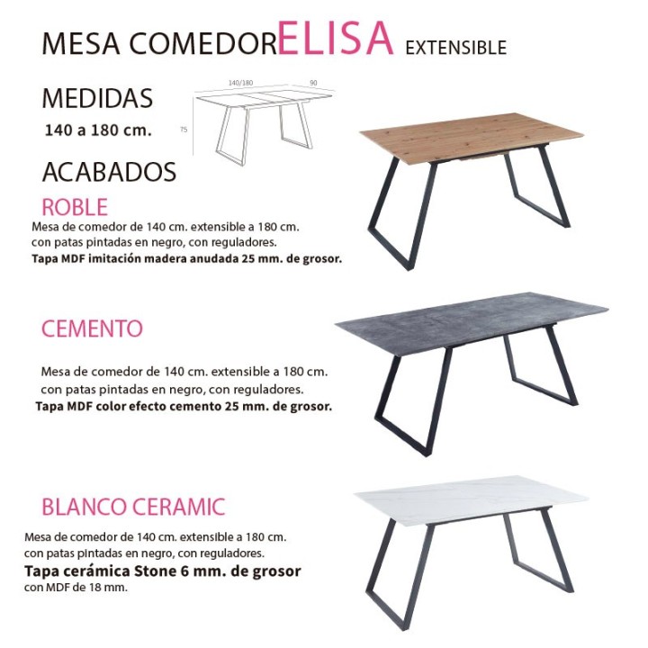 MESA SALON ELISA EXTENSIBLE, DE MOBEL FUTURA
