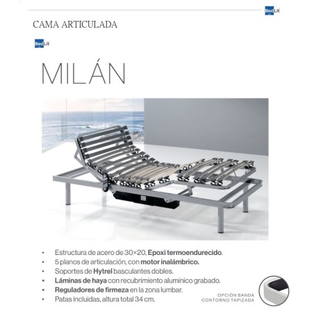 Opciones Base Cama Articulada Milán